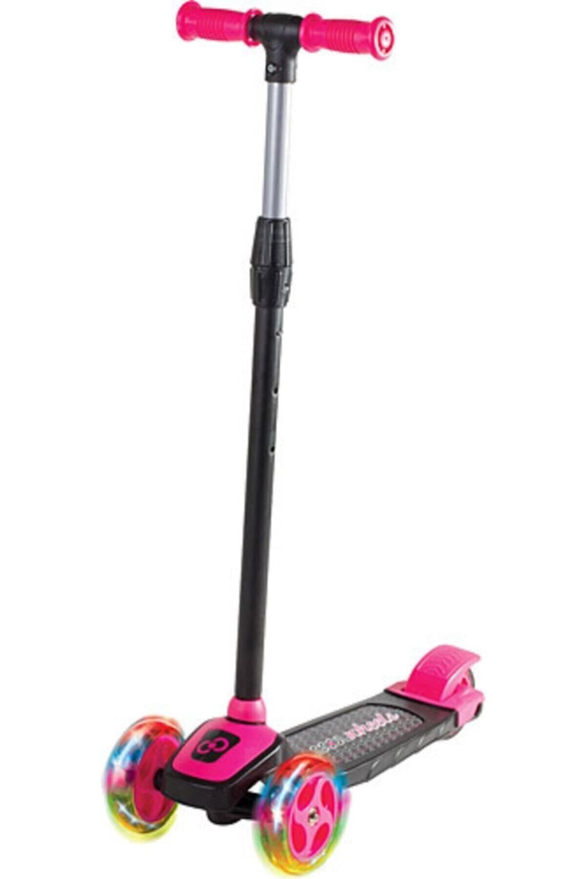 Furkan Cool Wheels Led Işıklı 3 Tekerlekli Yükseklik Ayarlı Pembe Scooter